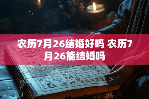 农历7月26结婚好吗 农历7月26能结婚吗