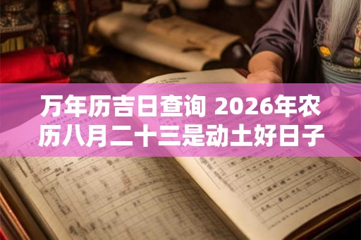 万年历吉日查询 2026年农历八月二十三是动土好日子吗
