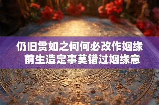 仍旧贯如之何何必改作姻缘  前生造定事莫错过姻缘意思