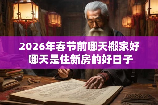 2026年春节前哪天搬家好 哪天是住新房的好日子