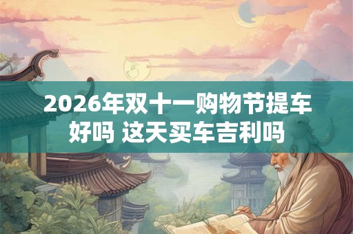 2026年双十一购物节提车好吗 这天买车吉利吗