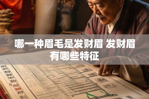 哪一种眉毛是发财眉 发财眉有哪些特征