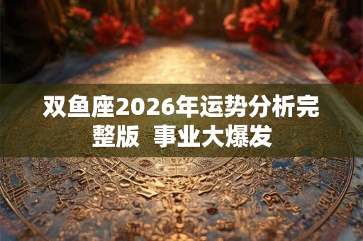 双鱼座2026年运势分析完整版  事业大爆发