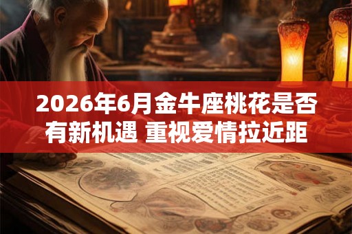 2026年6月金牛座桃花是否有新机遇 重视爱情拉近距离