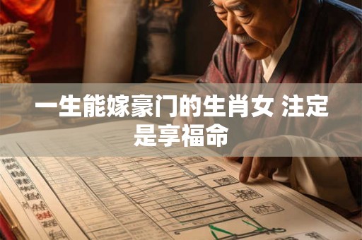 一生能嫁豪门的生肖女 注定是享福命