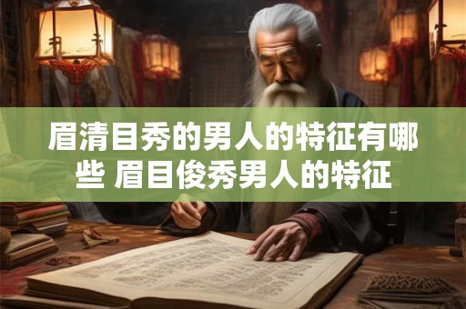 眉清目秀的男人的特征有哪些 眉目俊秀男人的特征