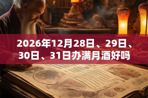 2026年12月28日、29日、30日、31日办满月酒好吗 2026年12月28日、29日、30日、31日办满月酒好吗