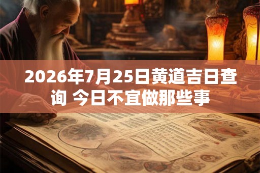 2026年7月25日黄道吉日查询 今日不宜做那些事 2026年7月25日黄道吉日查询 今日不宜做那些事