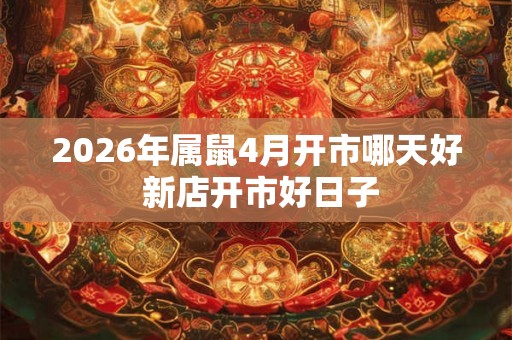 2026年属鼠4月开市哪天好 新店开市好日子