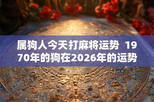 属狗人今天打麻将运势  1970年的狗在2026年的运势如何