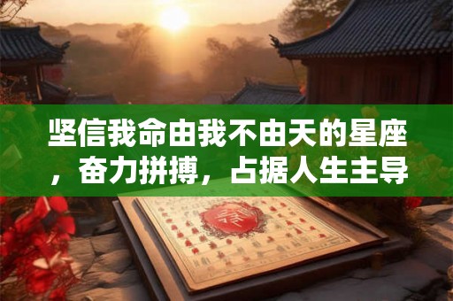 坚信我命由我不由天的星座，奋力拼搏，占据人生主导权