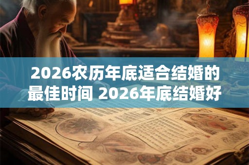 2026农历年底适合结婚的最佳时间 2026年底结婚好日子