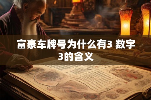 富豪车牌号为什么有3 数字3的含义