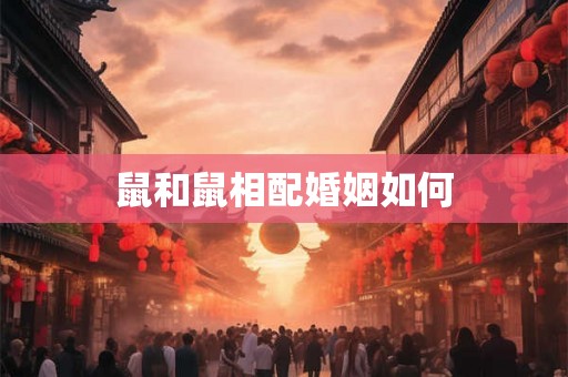 鼠和鼠相配婚姻如何