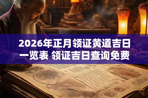 2026年正月领证黄道吉日一览表 领证吉日查询免费