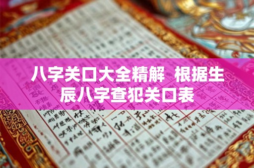 八字关口大全精解  根据生辰八字查犯关口表
