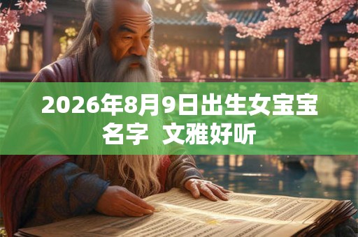 2026年8月9日出生女宝宝名字  文雅好听