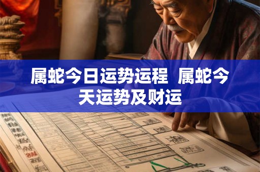 属蛇今日运势运程  属蛇今天运势及财运