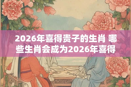 2026年喜得贵子的生肖 哪些生肖会成为2026年喜得贵子的幸运者 2026年喜得贵子的生肖 哪些生肖会成为2026年喜得贵子的幸运者