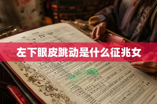 左下眼皮跳动是什么征兆女