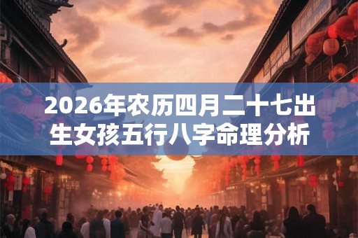 2026年农历四月二十七出生女孩五行八字命理分析