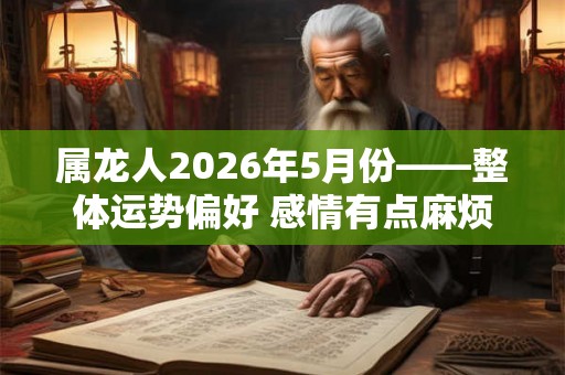 属龙人2026年5月份——整体运势偏好 感情有点麻烦