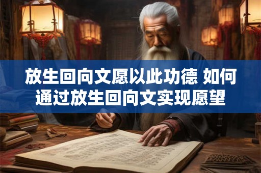放生回向文愿以此功德 如何通过放生回向文实现愿望