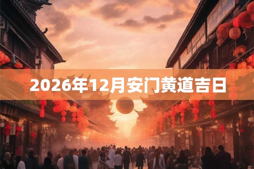 2026年12月安门黄道吉日