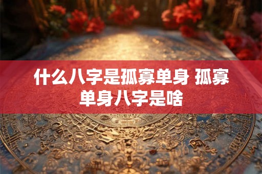 什么八字是孤寡单身 孤寡单身八字是啥