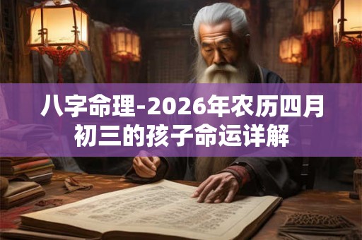 八字命理-2026年农历四月初三的孩子命运详解