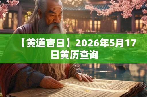 【黄道吉日】2026年5月17日黄历查询