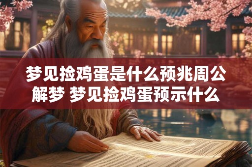 梦见捡鸡蛋是什么预兆周公解梦 梦见捡鸡蛋预示什么