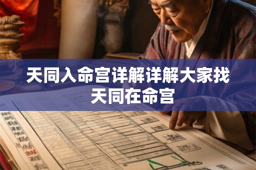 天同入命宫详解详解大家找  天同在命宫