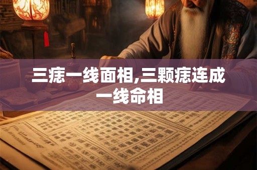三痣一线面相,三颗痣连成一线命相