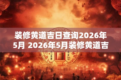 装修黄道吉日查询2026年5月 2026年5月装修黄道吉日查询