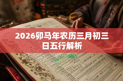2026卯马年农历三月初三日五行解析