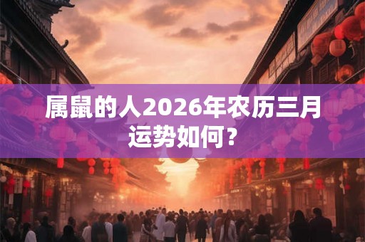 属鼠的人2026年农历三月运势如何？