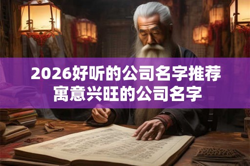 2026好听的公司名字推荐 寓意兴旺的公司名字 2026好听的公司名字推荐 寓意兴旺的公司名字