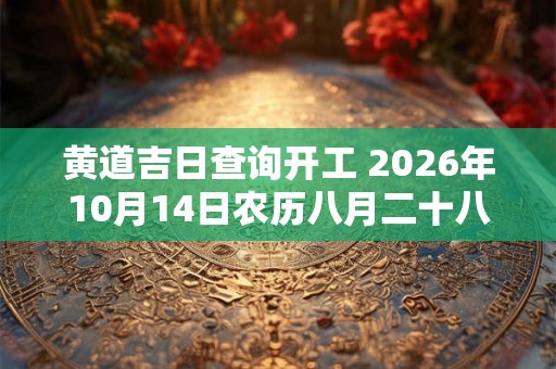 黄道吉日查询开工 2026年10月14日农历八月二十八吉利吗 黄道吉日查询开工 2026年10月14日农历八月二十八吉利吗