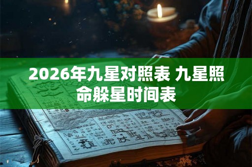 2026年九星对照表 九星照命躲星时间表