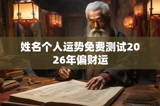 姓名个人运势免费测试2026年偏财运