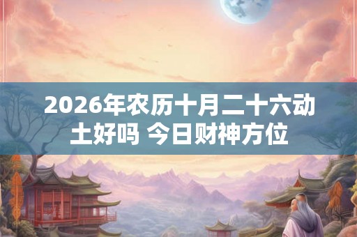 2026年农历十月二十六动土好吗 今日财神方位