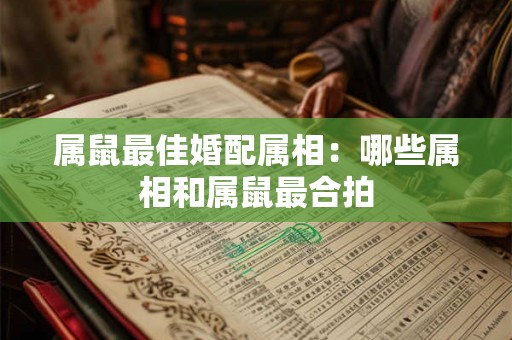 属鼠最佳婚配属相:哪些属相和属鼠最合拍 属鼠最佳婚配属相:哪些属相和属鼠最合拍