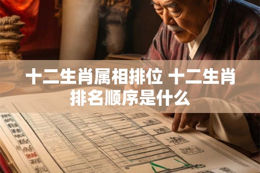 十二生肖属相排位 十二生肖排名顺序是什么