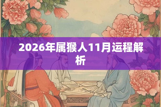 2026年属猴人11月运程解析