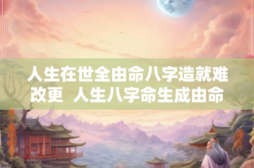 人生在世全由命八字造就难改更  人生八字命生成由命不由人