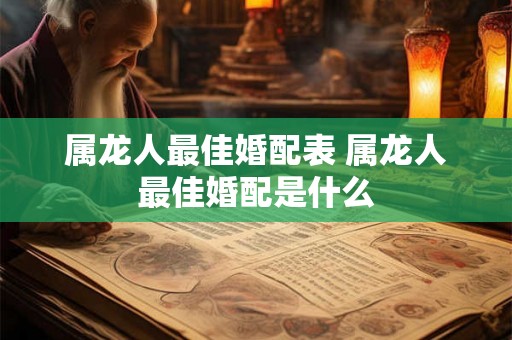 属龙人最佳婚配表 属龙人最佳婚配是什么