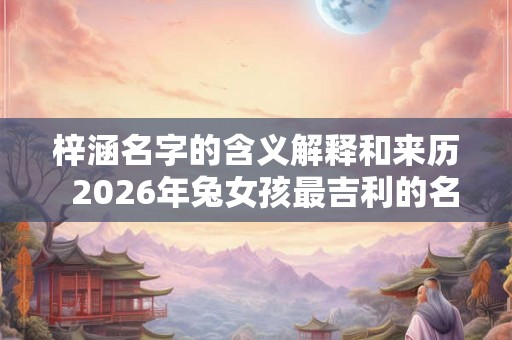 梓涵名字的含义解释和来历  2026年兔女孩最吉利的名字