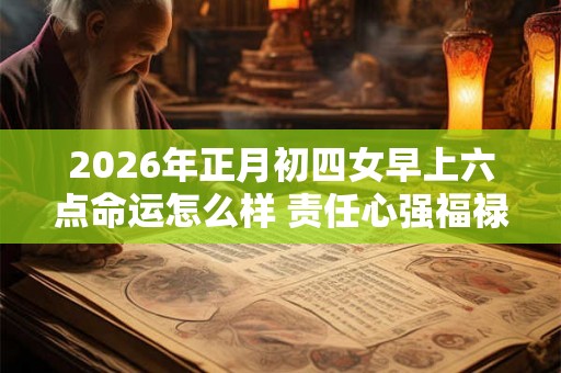 2026年正月初四女早上六点命运怎么样 责任心强福禄深厚