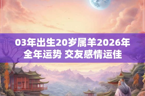 03年出生20岁属羊2026年全年运势 交友感情运佳